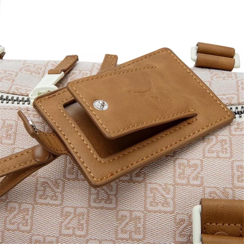 Jordan Большая вместимость Баскетбольная тренировка Путешествие Клетчатый Полиэстер Спортивная сумка Через плечо Сумка для путешествий Унисекс Сумки Бежевый JD2413019AD001