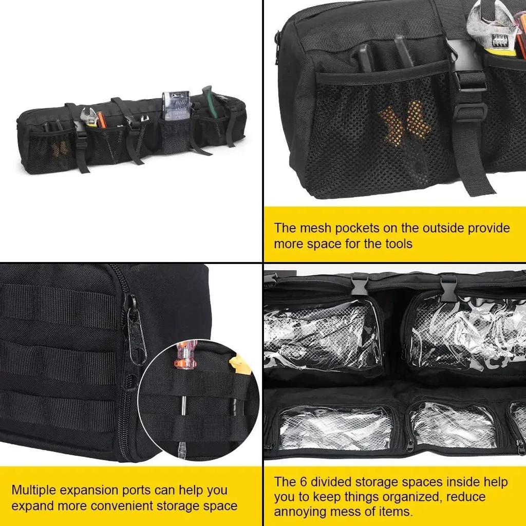 Наборы инструментов большой емкости, органайзеры для грузовых сумок, держатель для заднего сиденья, сетка для хранения багажа на заднее сиденье Jeep Wrangler JK/JL 2007-2024 гг.