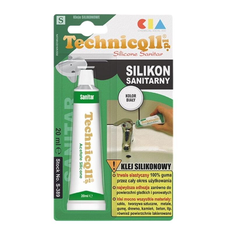 Sanitary silicone 20ml white mold resistant -389 Technicqll