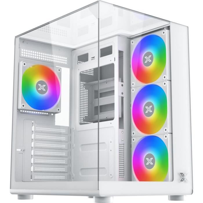 Boîtier PC sans alimentation - XIGMATEK - Aqua Compact Arctic - Cube - Format ATX - 4x120mm A-RGB inclus - Blanc