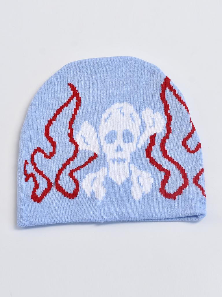 Акриловые жаккардовые вязаные шапки Зимний пуловер Защитная теплая шапка Череп Вязаная спортивная лыжная шапка