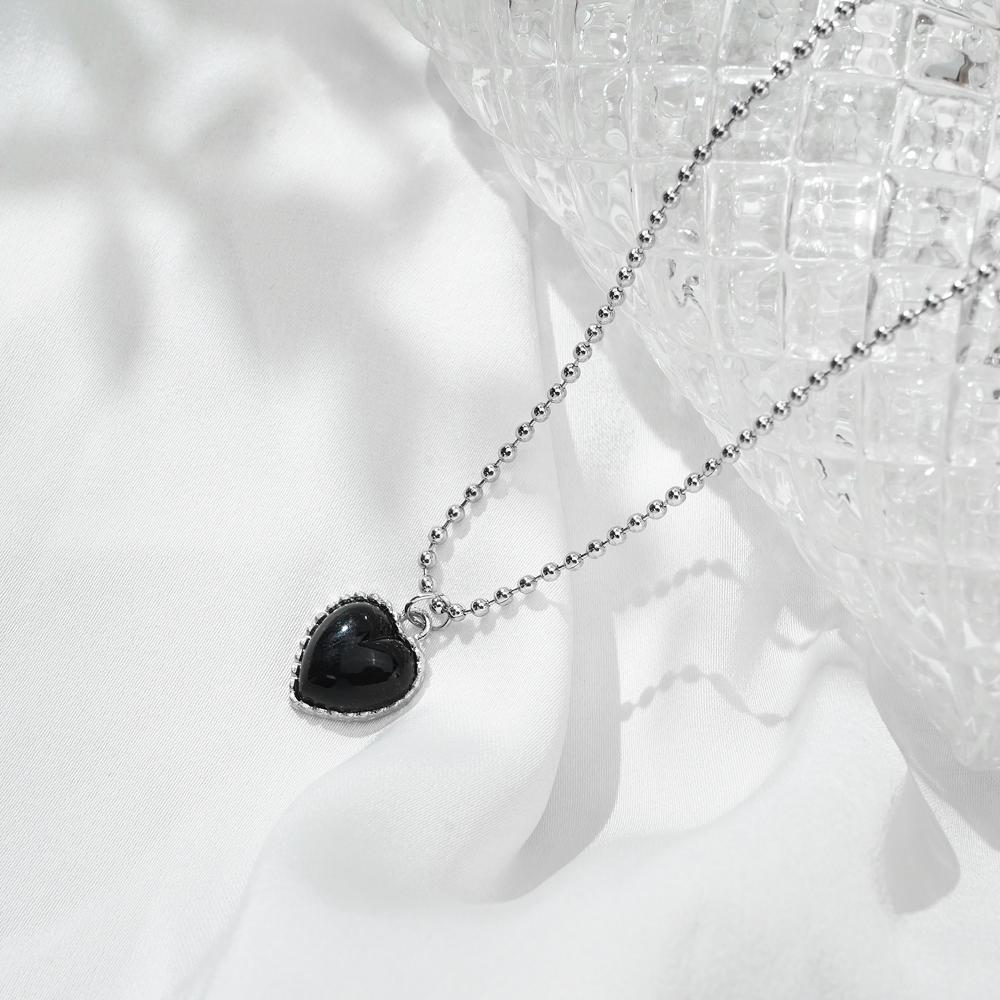 Ожерелье с подвеской из черного драгоценного камня «Любовь», модное очаровательное ожерелье для ночного клуба, элегантное вечернее ожерелье