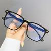 Очки Tr Box с защитой от синего света, персонализированная большая оправа, оправа для глаз при близорукости, заклепки, простые плоские зеркальные линзы 30158