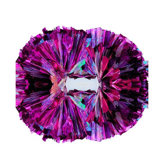 Yousheng Double-headed Metallic Pom Poms Cheerleading Flower Ball with Handle Team Sports Spirit Party Kids Adults Cheer Pompoms