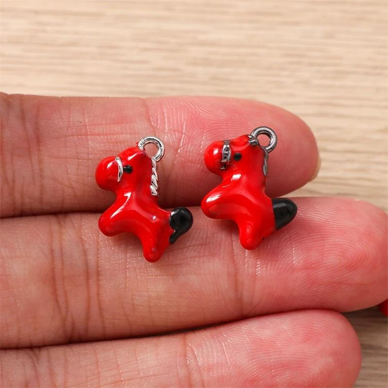 5 шт. Подвески-шармы в виде милых лошадок из цинкового сплава для изготовления ювелирных изделий, инструменты, ожерелье, серьги, браслет, DIY-аксессуары, подарки, материалы