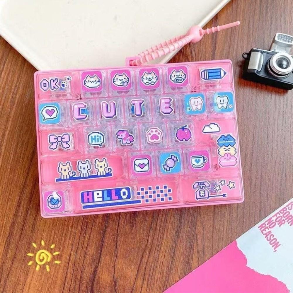 Cute Cartoon Design Mini Keyboard Pendant Bag Hanging Ornament Keyboard Keychain Children Use