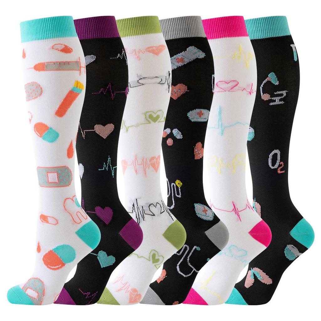 Осенние женские европейские и американские спортивные компрессионные гольфы до колена, высокоэластичные утягивающие гольфы для икр