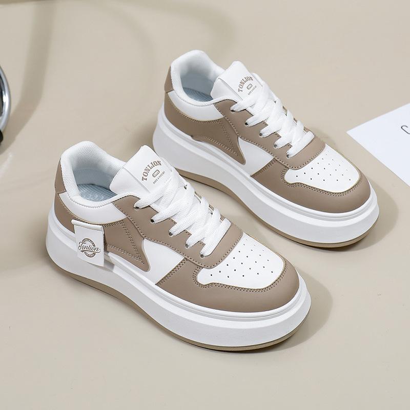 Женские легкие кроссовки на платформе, нескользящие дышащие прогулочные туфли на шнуровке, спортивная обувь, новые повседневные кроссовки из искусственной кожи для женщин
