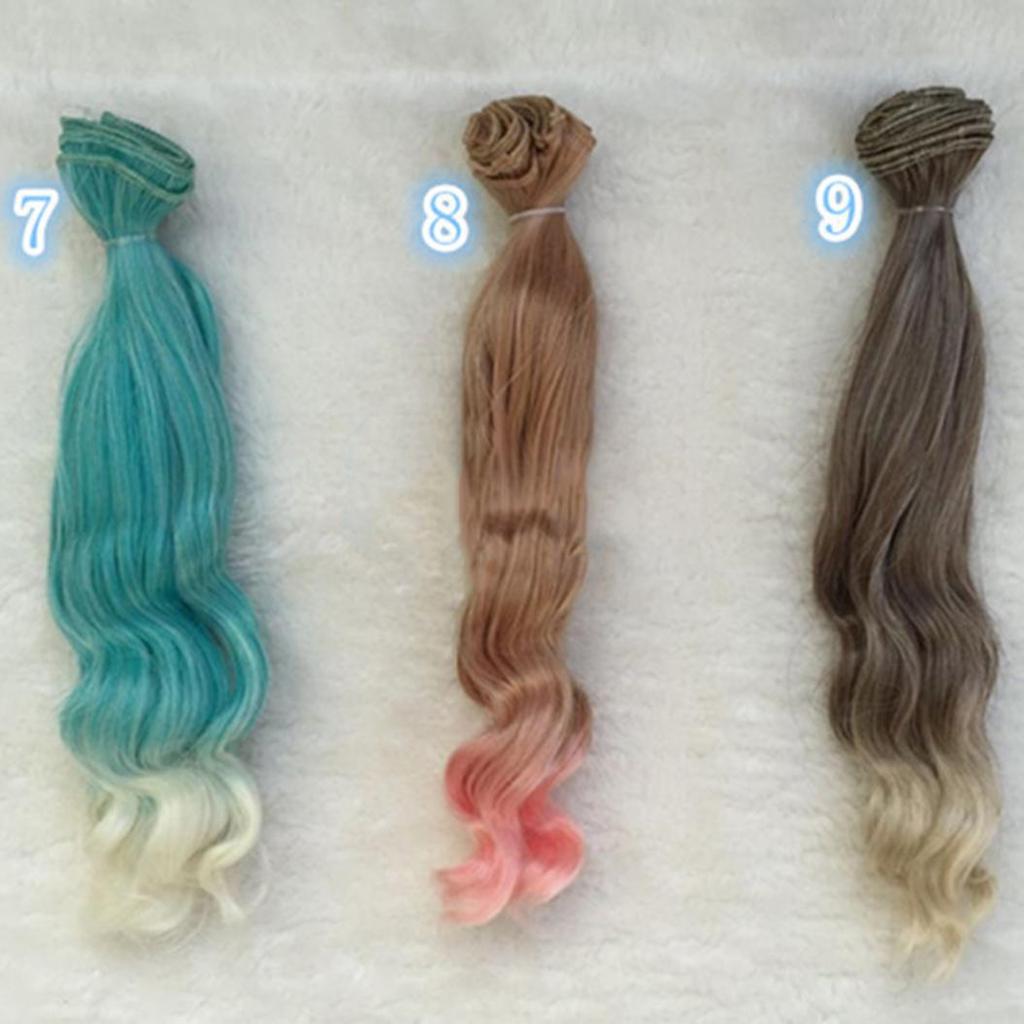 Smooth Natural Color Extension Long Curly Hair BJD SD Wigs Doll Accessories