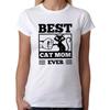 BEST CAT MOM EVER Fistbump Kitty Cat Sayings Fun Funny Comedy Womens T-Shirt