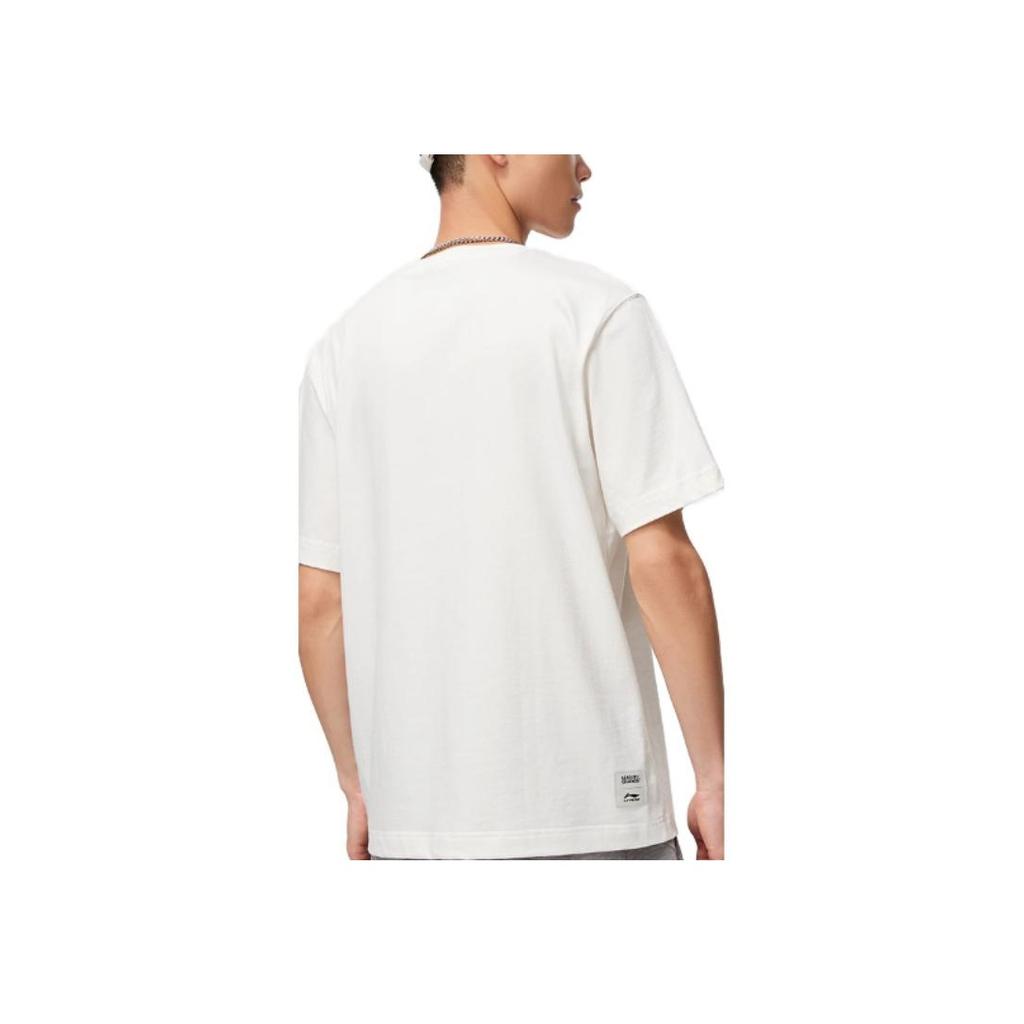 Футболка Li Ning Sports Lifestyle Series Casual с коротким рукавом и прямым кроем, мужская, цвет не совсем белый ATST809-1