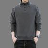 Men's Winter Solid Color Tops Warm Pullover High Neck Thickened Large Size Long Sleeve Shirt Plush Warm Tops