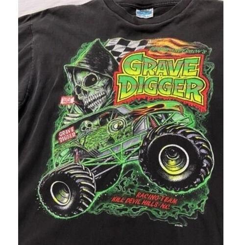 Retro Grave Digger TShirt Monster Truck 90s basic black Unisex S5XL Unisex T-Shirt