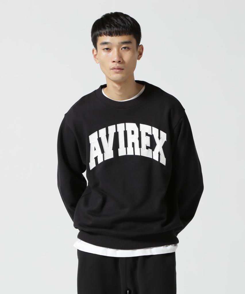 DAILY CREW NECK SWEAT Neck Long Sleeve Sweatshirt 2XL 010 Black [AVIREX] L/S LOGO/Crew / 783-3932003 Men's