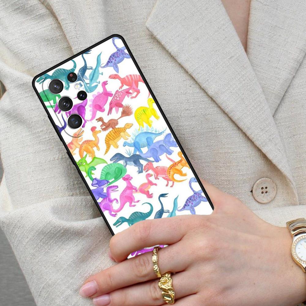 Cute Dinosaur Baby SOFT Cell Phone Case for Samsung Galaxy S26 Ultra S25 S24 S23 S22 S21 S20 Note10 Cover