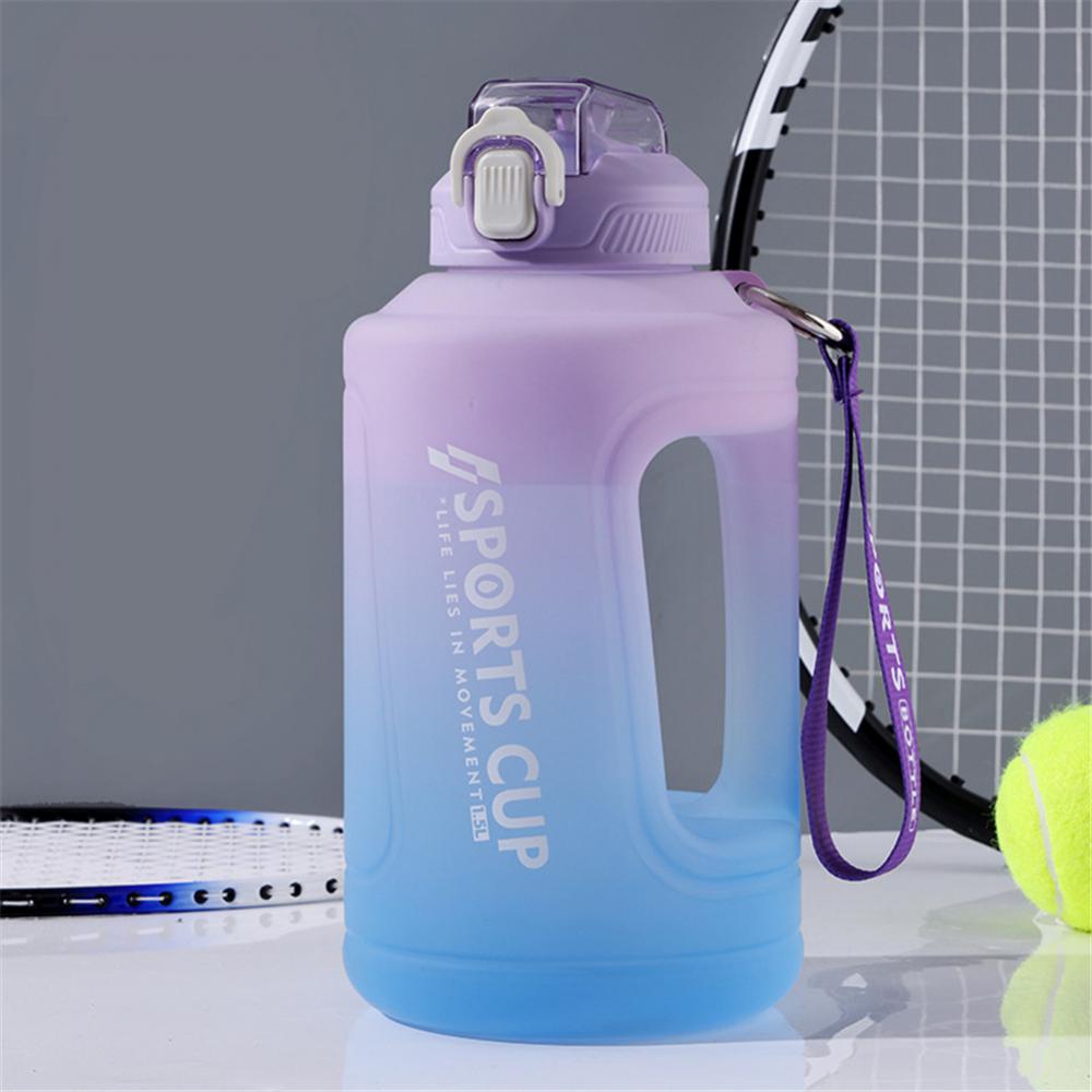 Спортивная бутылка для воды Напоминание Силиконовая бутылка для воды Sith Straw Товары для фитнеса Большие бутылки 1500 мл / 2300 мл / 3800 мл Спорт