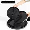 Round Wood Serving Tray, Solid Wooden Decorative Tray Non-Slip Tea Coffee Table Tray Snack Plate Food Meals Serving Tray with Raised Edges for Home