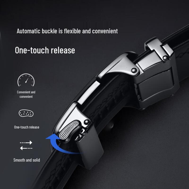 Men's American Bison Leather Automatic Buckle Business Casual Belt