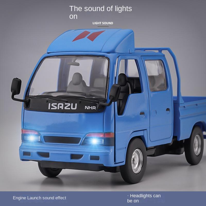 1/32 модель автомобиля для легкого грузовика Isuzu, модель металлического литья под давлением, инженерное моделирование, транспортная машина, литейный грузовик