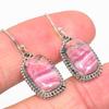 Natural Rhodochrosite Gemstone 925 Solid Sterling Silver Gift Earring 1.25" r8Y98