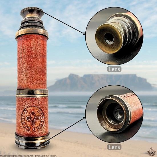 Телескоп DOLLOND London Brass Telescope с кожаным футляром 1920 года, морская подзорная труба Pirate, ручной телескоп для любителей приключений и подарков