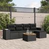VidaXL Garden Lounge Set 6 Pcs with Cushions Black Wicker 3225418