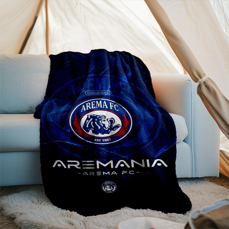 1PC Arema Football club Printed Soft Flannel Blanket Throw for Adult Bedroom Living Room Sofa Camping Travel Fan gifts Christmas Gifts
