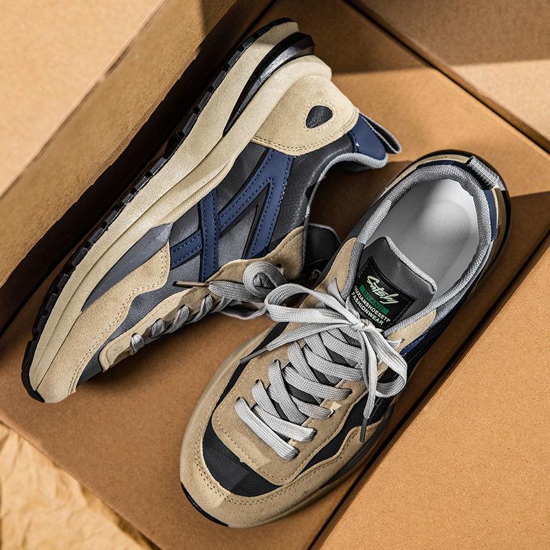 Trendy Peplum Casual Sports High Grade Men's Board Shoes Breathable Comfortable Non-slip Running Fitness Shock Absorbing Wear-resistant Sports Shoes