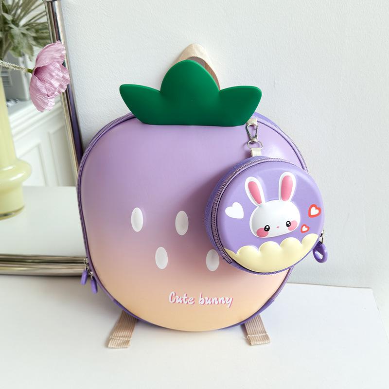 Cute Strawberry-shaped Eggshell Backpack for Children, A Casual and Fashionable Backpack for Boys and Girls