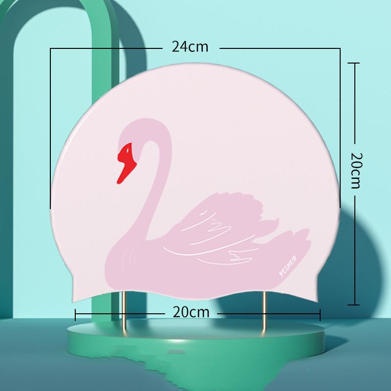 Силиконовая шапочка для плавания со свежим сладким цветочным принтом для женщин, модная шапочка для плавания с длинными волосами, защита ушей, аксессуары для бассейна