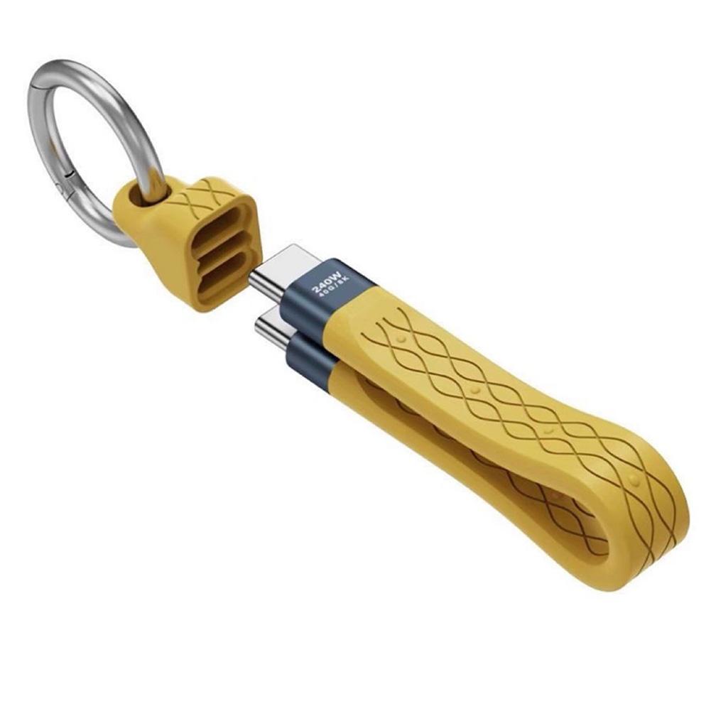 PD240W сверхбыстрая зарядка Передача данных Шнурок-брелок с двойным интерфейсом Type-C Кабель для зарядки мобильного телефона Для Samsung Android