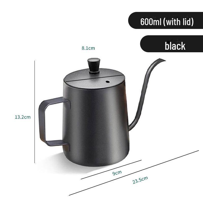 Кофейник из нержавеющей стали 304 с ручкой из цельного дерева, узкий носик, 600 мл