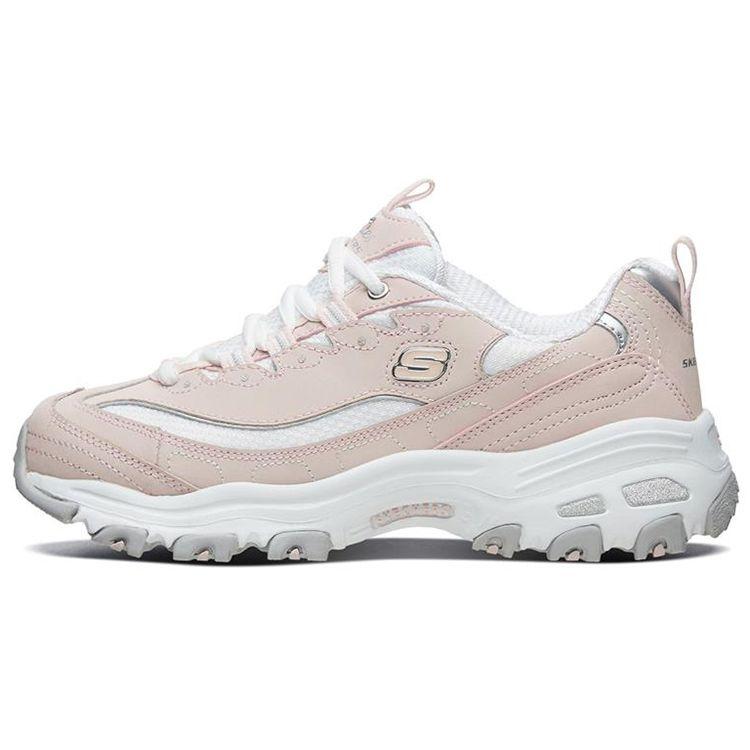 Skechers D'LITES 1.0 Женские Розово-Белые Низкие Папины Кроссовки 11930-LPKW