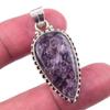 Natural Charoite Gemstone Handmade 925 Solid Sterling Silver Pendant 1.50'' j2L23