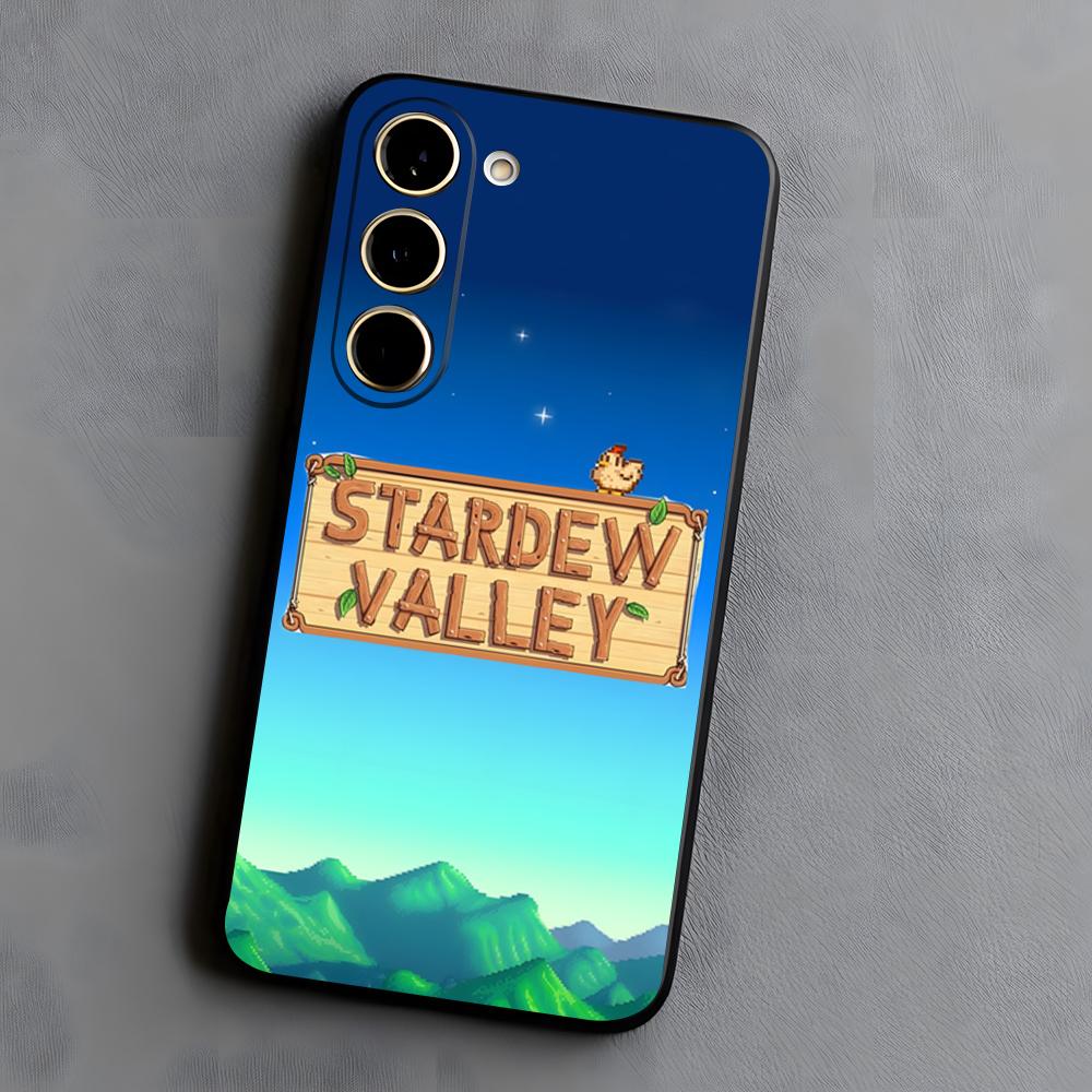 Чехол для телефона с игрой S-Stardew V-Valley Для Samsung S25 S24 FE S23 S22 S21 Plus S20 Ultra Note20Ultra Черный Мягкий чехол