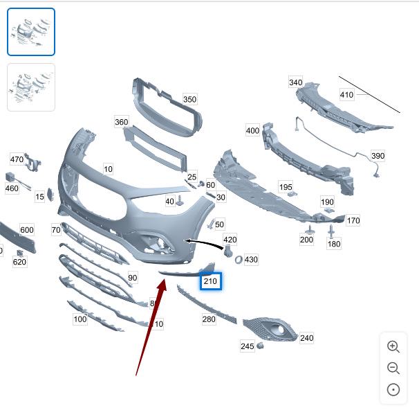 Fits Mercedes-Benz W247 GLA200 Front Bumper Corner A2478850504/A2478850604