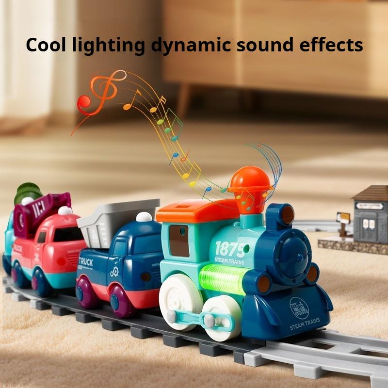 Детская игрушечная машинка-трек, электрический светящийся поезд для мальчика, набор инженерных машин, подарок на день рождения ребенка