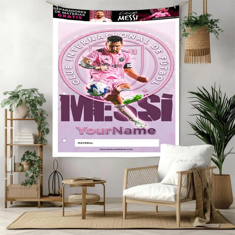 Messi Custom Your Name Wall Decor Tapestry Art For Pet Memorial Birthdaywedding Party Backdrop Family Gift