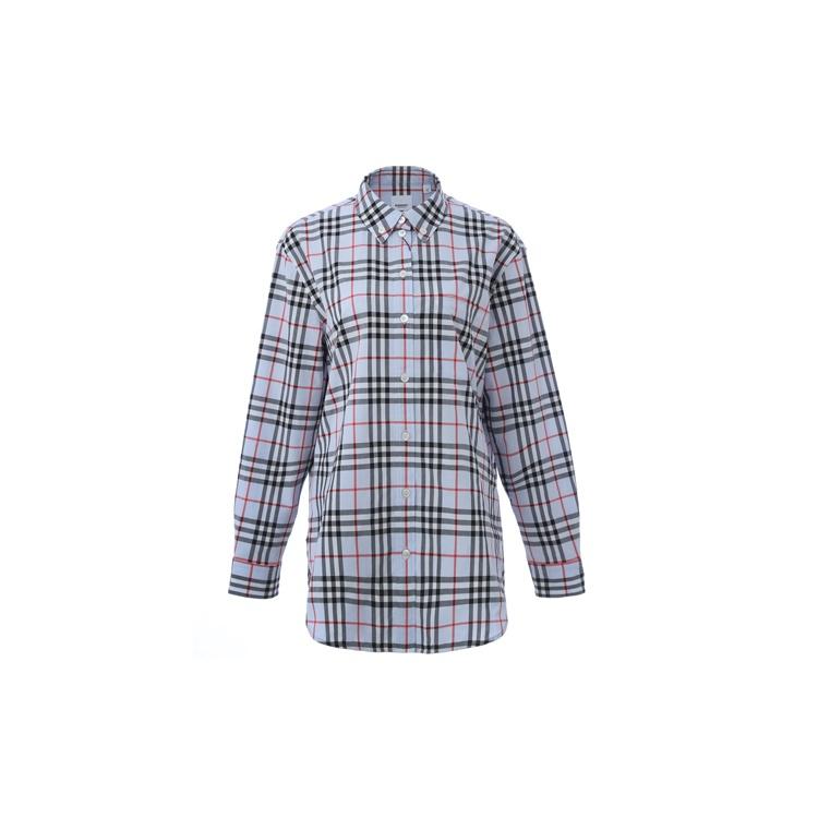 Burberry Рубашка Женская Светло-голубая Серая 80118351