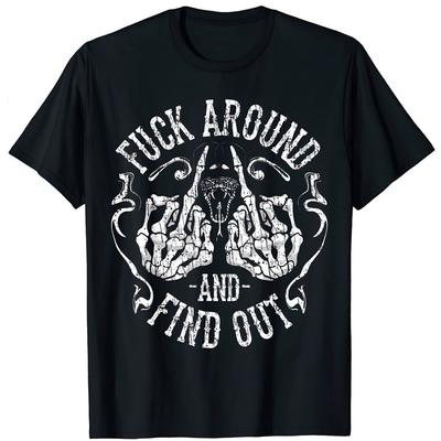 Новая футболка Fuck-Around And Find Out Хлопок Черный Все Размеры Футболка Унисекс Футболка