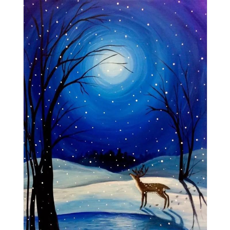 5D DIY Алмазная картина мультфильм лунный пейзаж Алмазная вышивка Набор для вышивки крестом Полный горный хрусталь Мозаика Домашний декор
