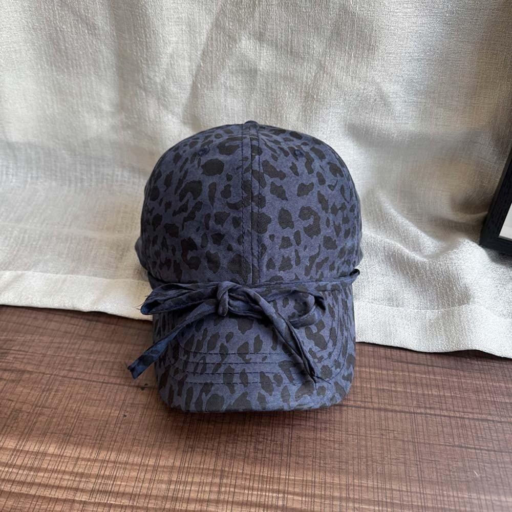 Sunscreen Leopard Print Bow Baseball Cap Sunshade American Style Casquette Cool Girls