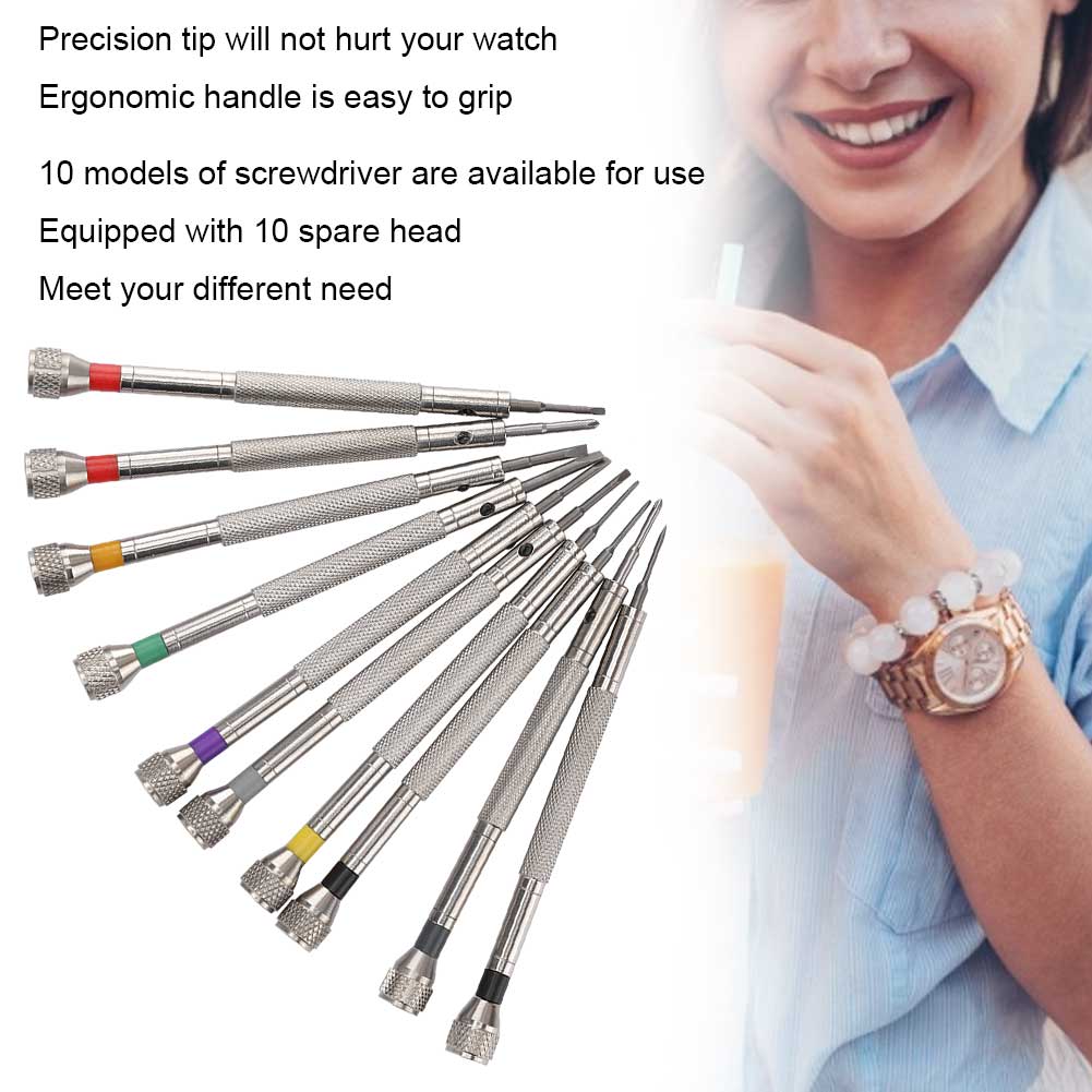 10 шт. отвертка из нержавеющей стали для ремонта часовых стекол отвертка аксессуар инструмент