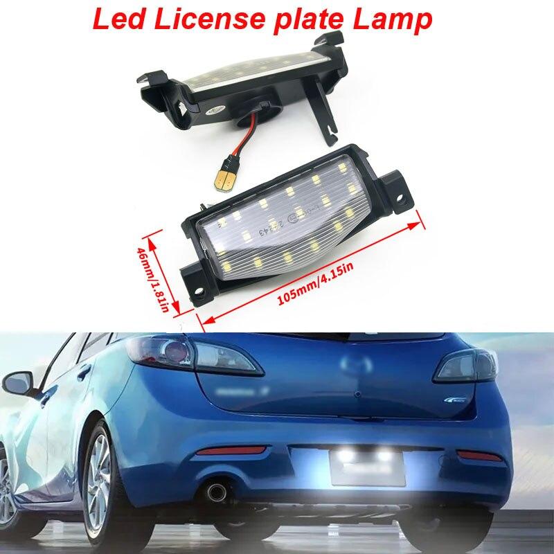 2 шт. автомобильные светодиодные фонари номерного знака, лампа заднего номера для Mazda3 09-13 Mazda 2 11-13 без ошибок Canbus 18smd, белые автоаксессуары