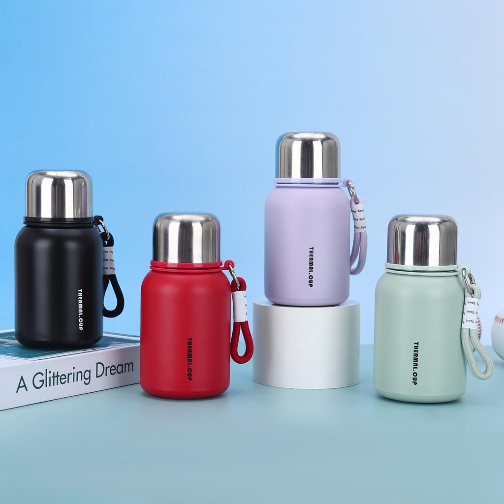 Stylish Stainless Steel Thermos Cup Simple and Compact Sling Water Cup Outdoor Portable Vacuum Bouncing Cup