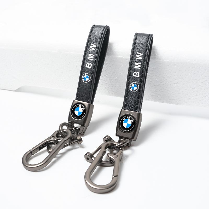 Car Key Chain Luxury Leather Keychain Pure Color Buckle Car Key Ring For BMW E46 E60 E90 E39 E87 E36 E92 E70 E91 X3 X5 X1 X2 X4 rlzh86