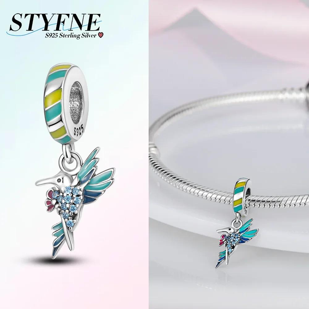 Blue Colored Dragonfly Rose Gold Bird Phoenix 925 Silver Bead Fit Bracelet Women Gift Diy Accessory Party Jewelry