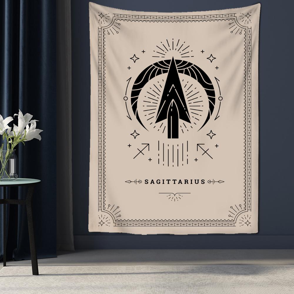 Гобелен «Двенадцать созвездий Таро», настенный психоделический волшебный богемный стиль, матрас в стиле хиппи, искусство домашнего декора