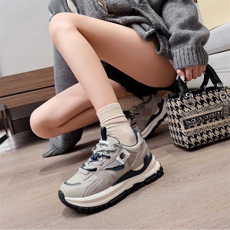 Модные весенне-осенние туфли-поп-кроссовки женские Ins Tide легкие толстые высокие повседневные спортивные туфли A Gump