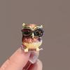 Japanese And Korean Personality Cartoon Owl Brooch High-End Female Niche Design Sense Pin Cute Corsage Suit Accessories